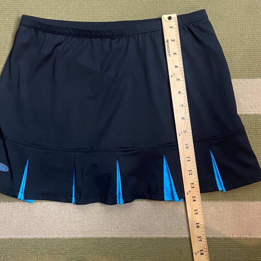 Bolle High Performance Size M Tennis Skirt Skort Black Teal Pleated Preppy Cheer - Picture 4 of 8
